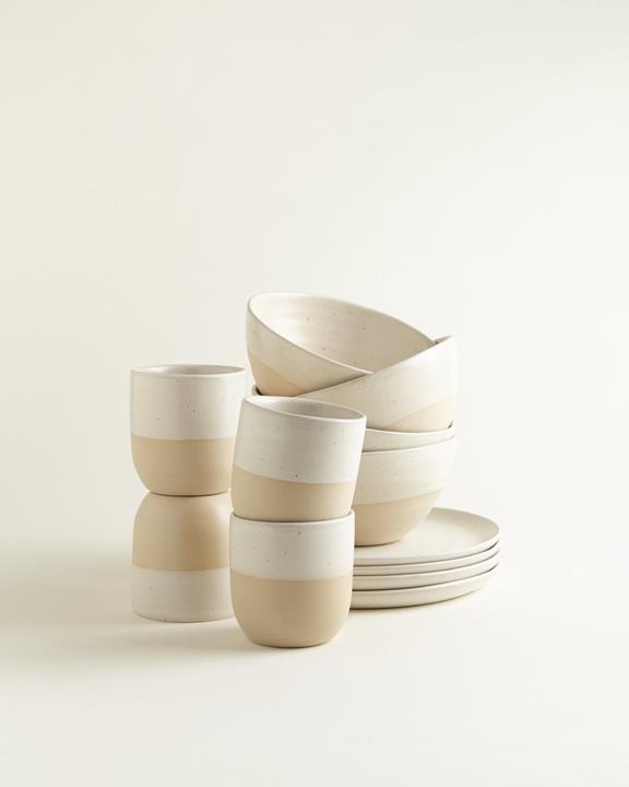 Breakfast Set Traditional Natural White Dipped 2