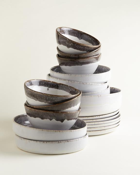 Dinner Set Traditional Stone Gray Dipped 1