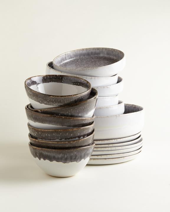 Dinner Set Traditional Stone Gray Dipped 2