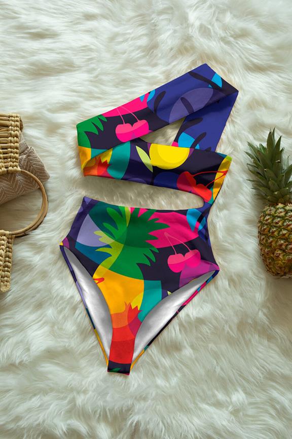 Swimsuit Cut-Out One-Piece Kylie Lush Tropic Print 1