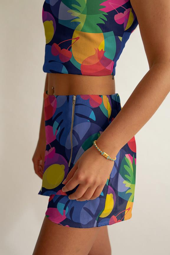 Crop Top En Shorts Set Kylie Lush Tropic Print 4