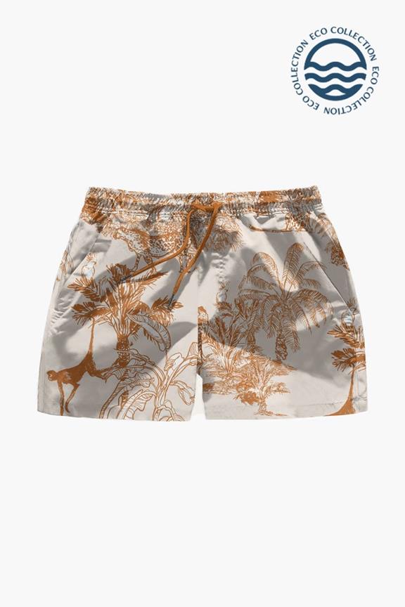 Swim Shorts Luca By Arlo Orange Jungle Print On Cream 1