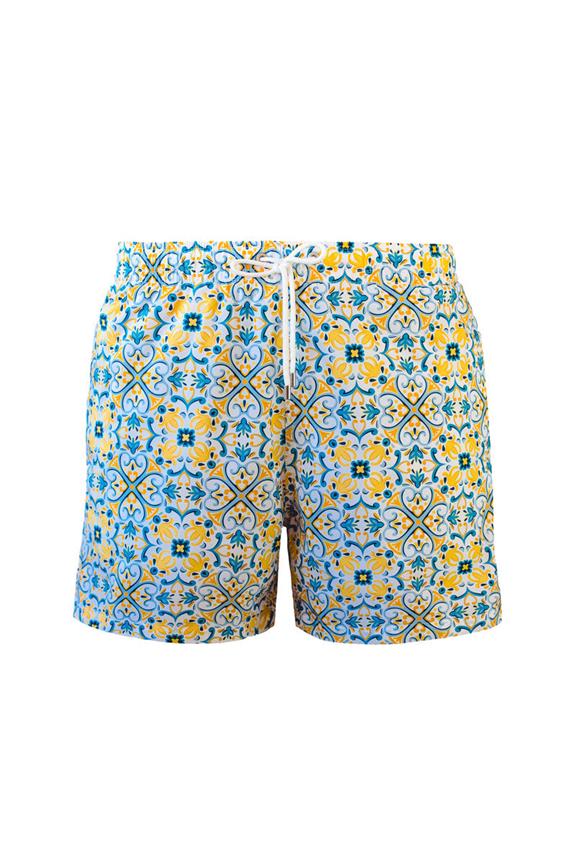 Swim Shorts Santiago By Arlo Mediterranean Mood Blue & Yellow 1