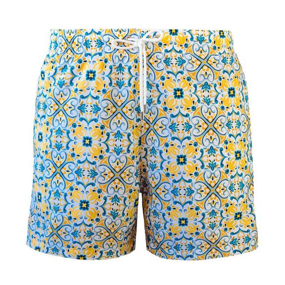 Swim Shorts Santiago By Arlo Mediterranean Mood Blue & Yellow 2