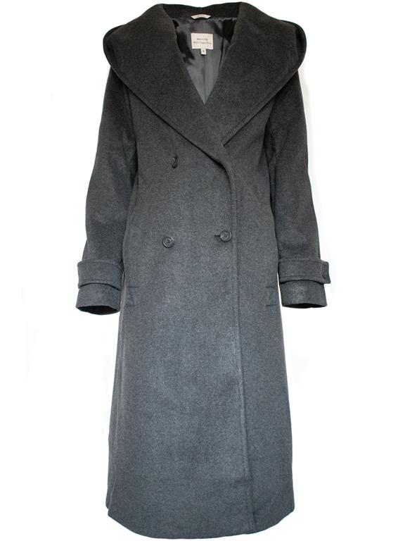 Coat Long Wrap Vegan Wool Charcoal Grey via Shop Like You Give a Damn