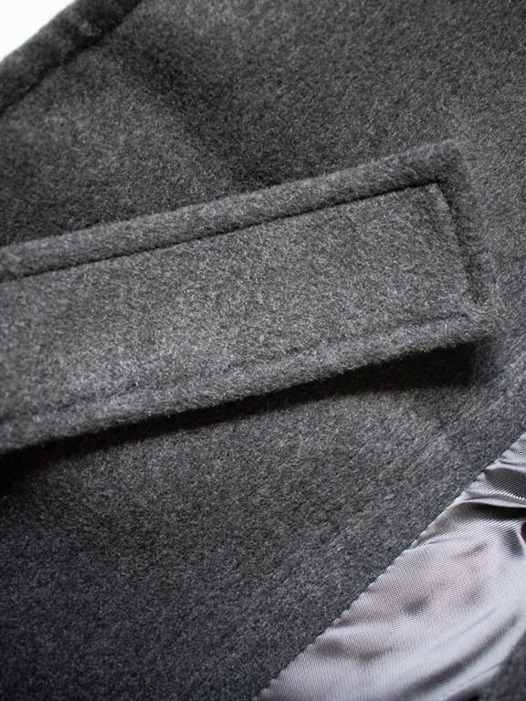Coat Long Wrap Vegan Wool Charcoal Grey 3