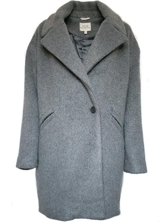 Coat Vegan Wool Oversize Grey via Shop Like You Give a Damn