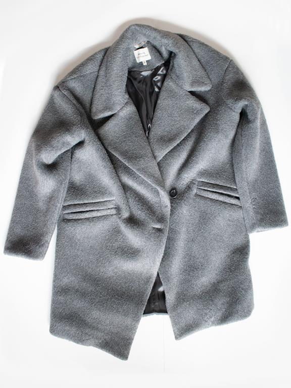 Coat Oversize Vegan Wool Grey 3