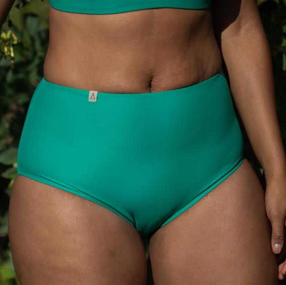 Bikini-Unterteil Hohe Taille Reines Grün 1