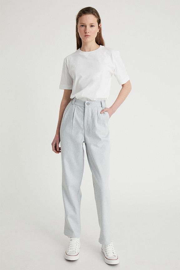 Trousers Pleated Light Grey 1