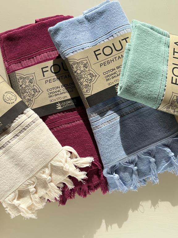 Bath Towel Foutas Dolce Collection Azurine Blue 1