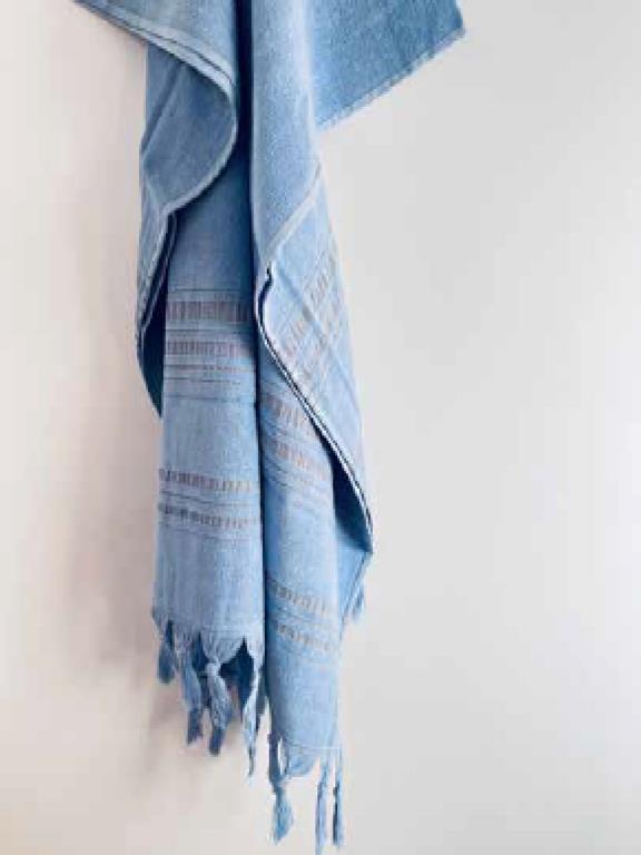 Bath Towel Foutas Dolce Collection Azurine Blue 2