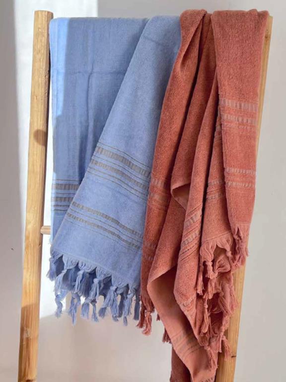 Bath Towel Foutas Dolce Collection Azurine Blue 3