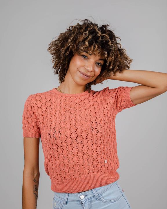 T-Shirt Lace Knitted Pomelo Light Red 5