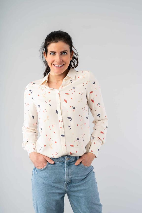 Blouse Mees Grafisch Creme 2