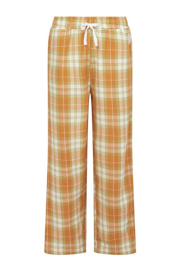 Pyjama Trousers Set Women's Jim Jam Off White & Orange Check 3