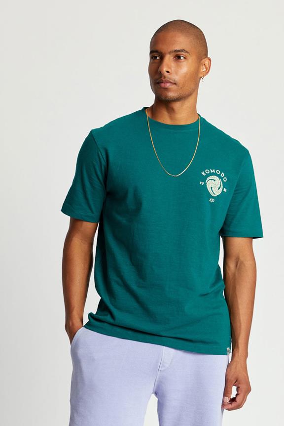 T-Shirt Crest Blauwgroen Groen 2