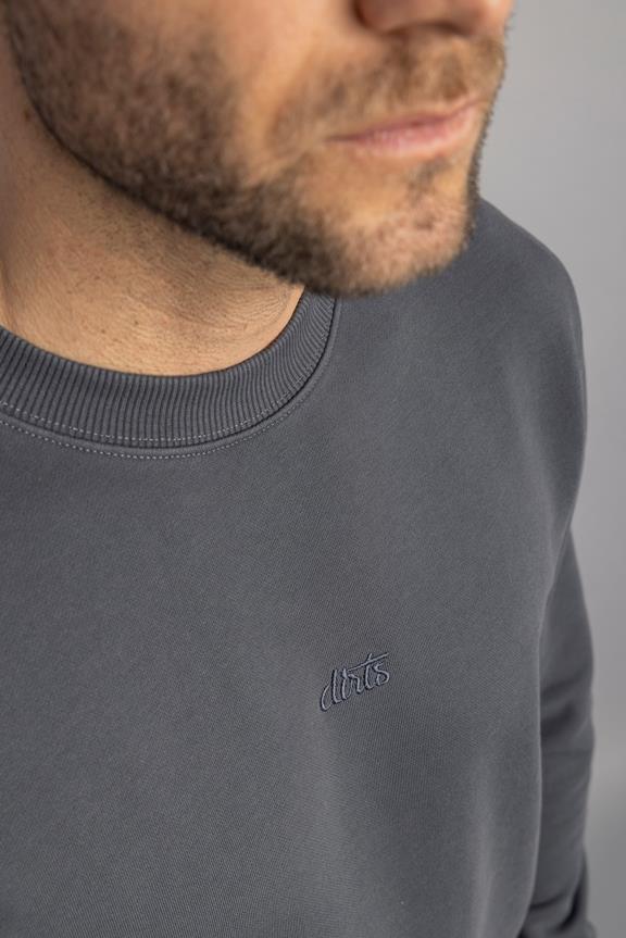 Sweatshirt Logo Ronde Hals Basaltgrijs 5