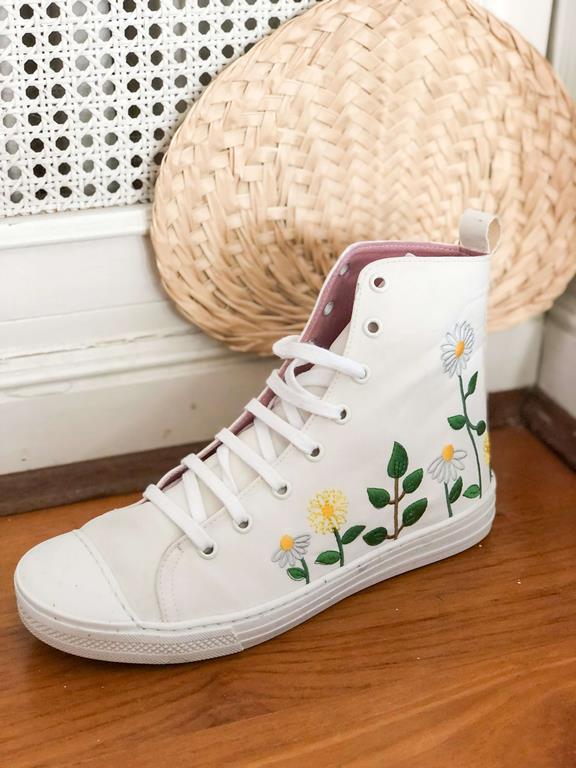 Sneakers Daisies' Garden Wit 8