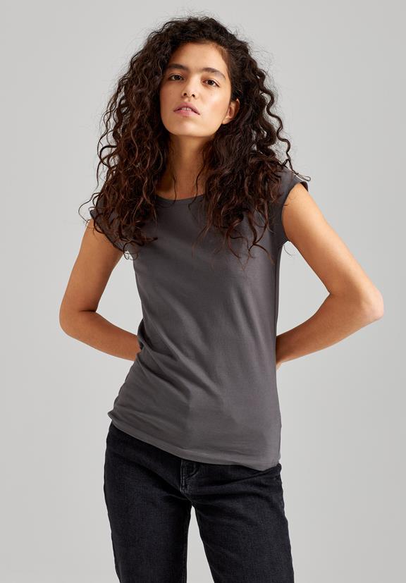 T-Shirt Cap Sleeve Castlerock Grey 1