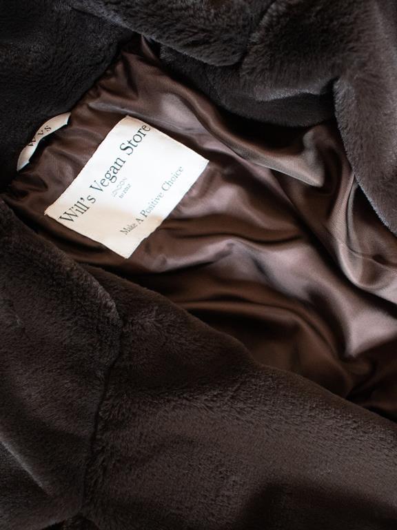Vegan Fur Coat Recycled Chocolate Brown 3