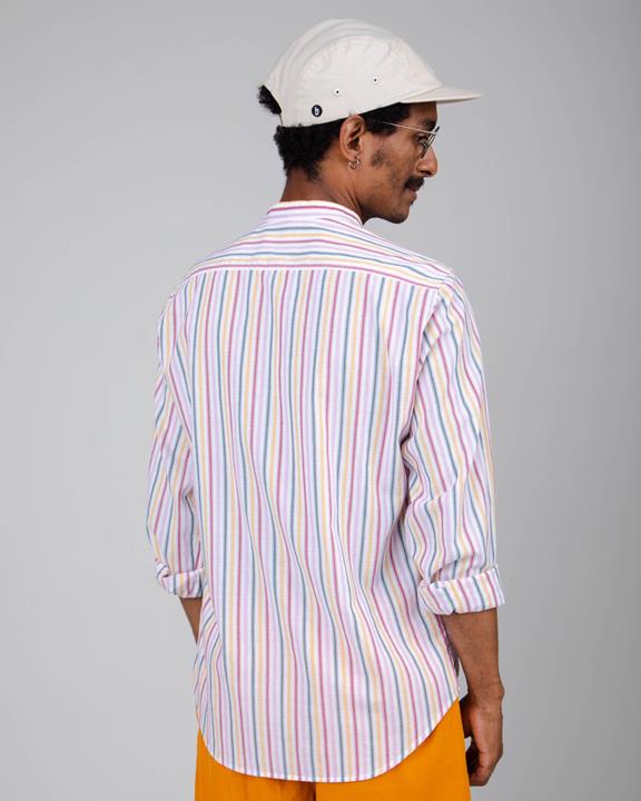 Shirt Regular Mao White & Rainbow 4