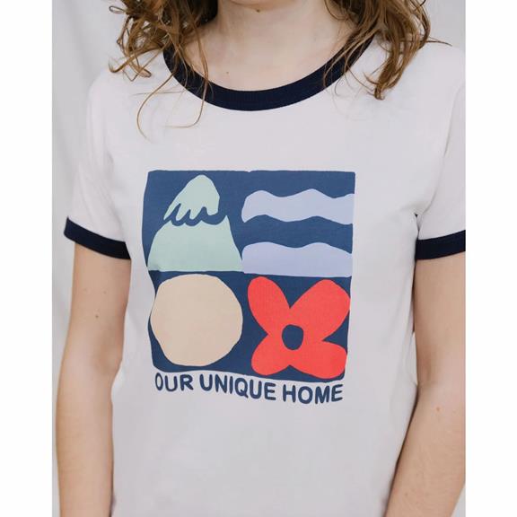 T-Shirt Unique Home Ecru & Blau 2
