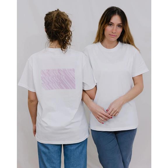 T-Shirt Solidarität Wherever She Wants Fluoreszierend Weiß 3