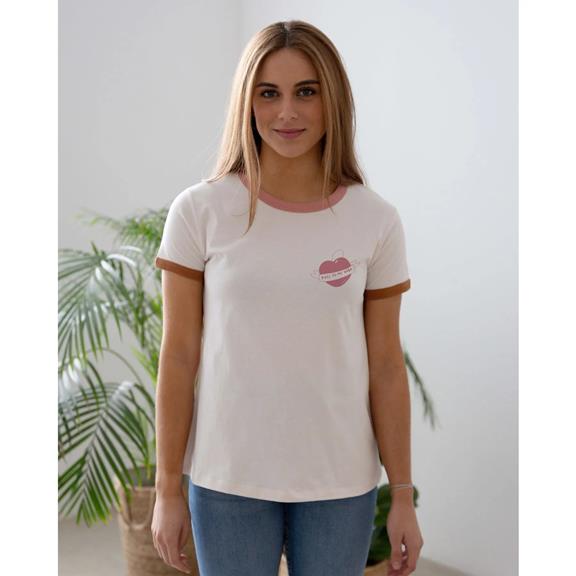 T-Shirt Clarilou Zou Ik Mezelf Wit & Roze Geven 1