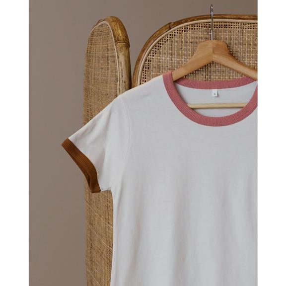 T-Shirt Basic Blanc & Rose 1