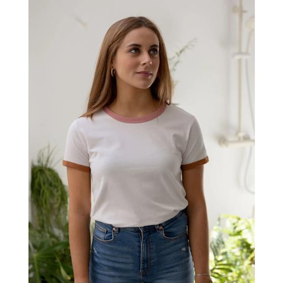 T-Shirt Basic Blanc & Rose 2