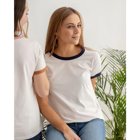T-Shirt Basic White & Blue 1