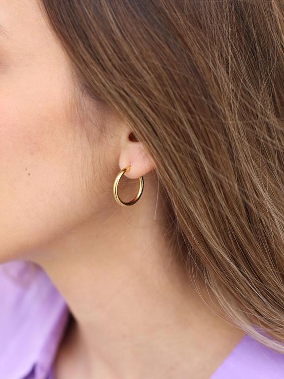 Earrings Essential Hoop (M) Gold 2