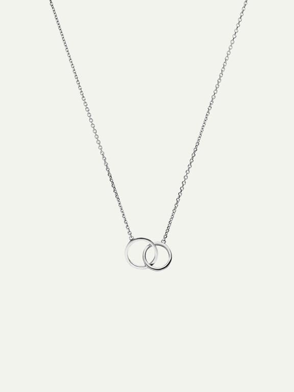 Ketting Dubbele Ring Zilver 1