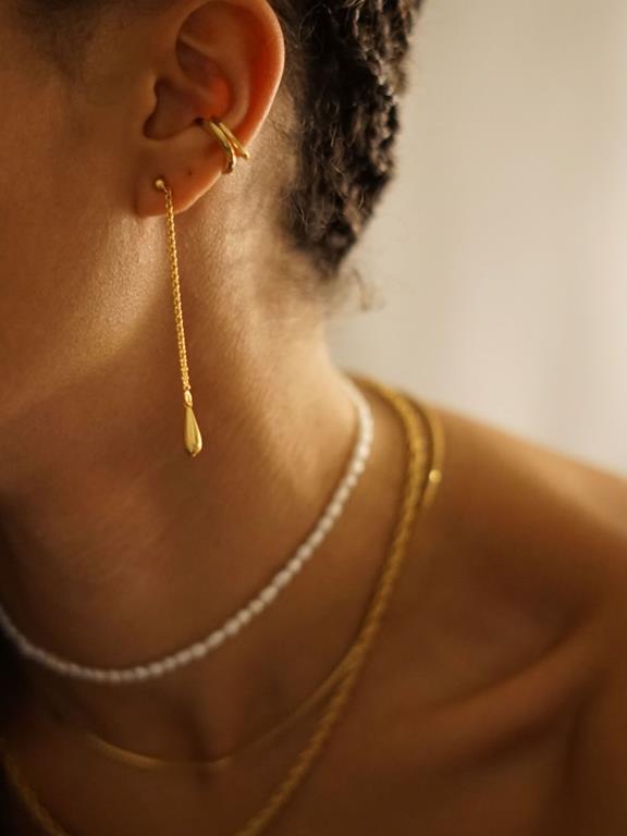 Earrings Drop Threader Gold 8