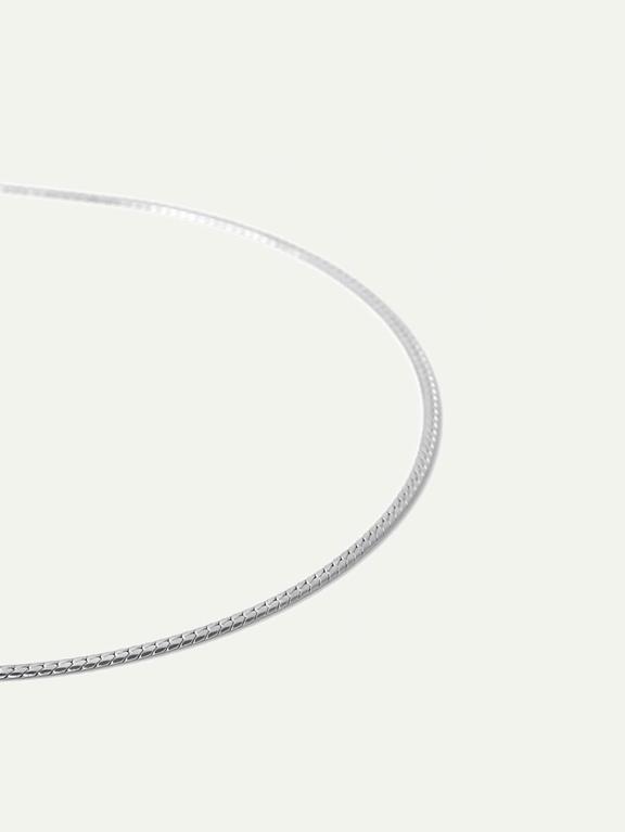 Halskette Elegant Flache Platte Silber 1