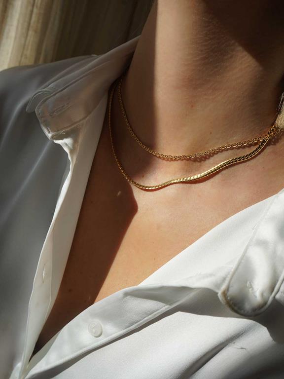 Necklace Elegant Flat Plate Gold 9