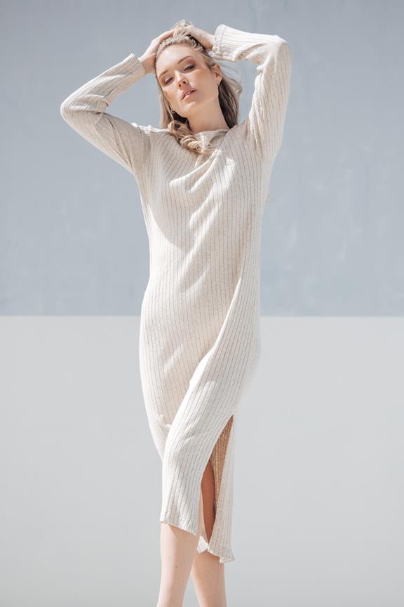 Midi Dress With Long Slit White 1