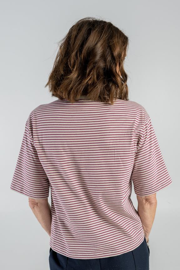 Übergroßes T-Shirt Streifen Lila 4
