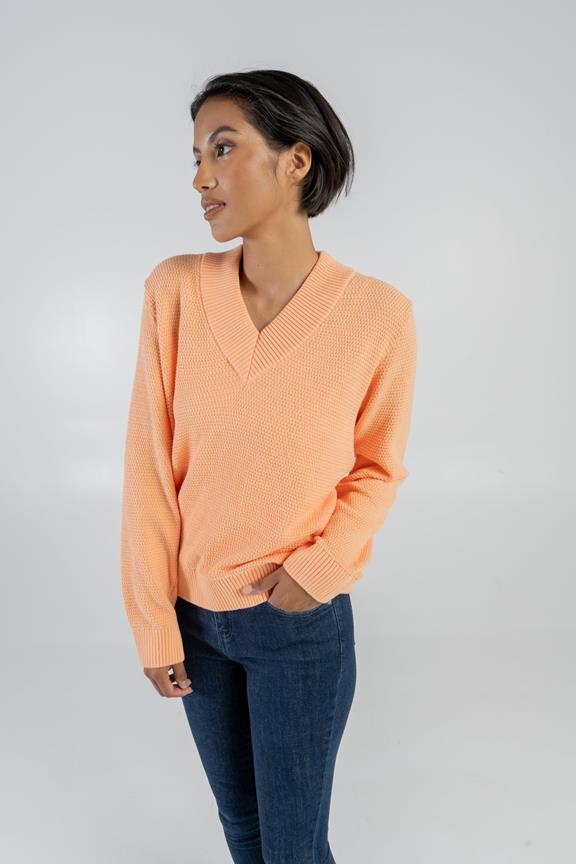 Sweater V-Neck Orange 3