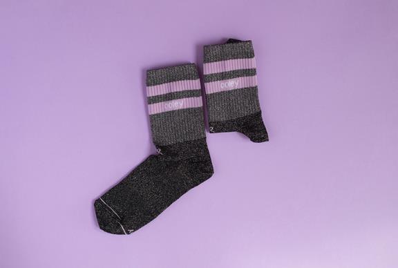 Socks Silver Glam Purple & Black 1