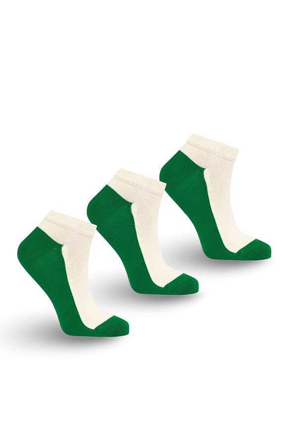 Ankle Socks Box Set 3x White & Green 1