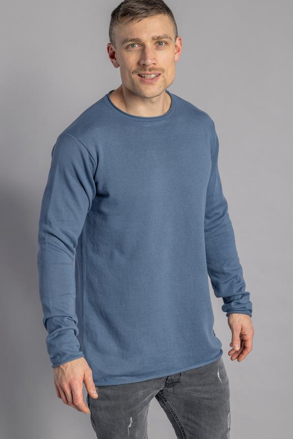Sweater Strick Longsleeve Steenblauw 5