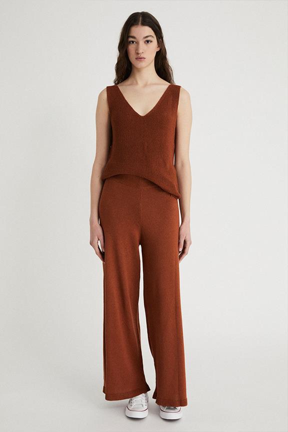 Trousers Knitted Terracotta 1