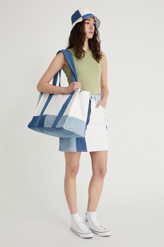 Shopping Bag Large Upcycled Denim Blue 1
