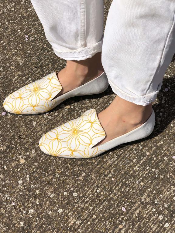 Loafers Flowers Yellow & White 6