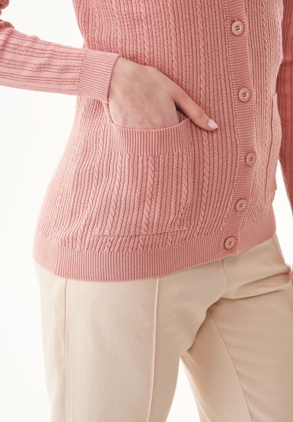 Cardigan With Buttons Dusty Blush 4