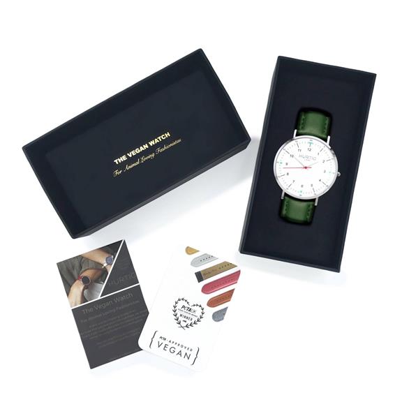 Horloge Moderno Zilver, Wit & Groen 3