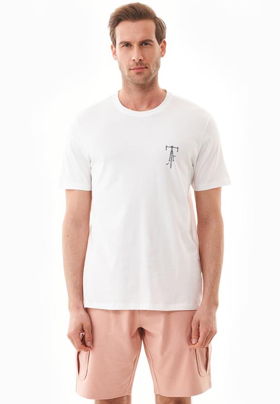 T-Shirt Met Fiets Print Off White via Shop Like You Give a Damn