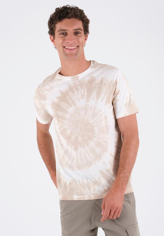 T-Shirt Mit Tie-Dye Effekt Feder Grau 1